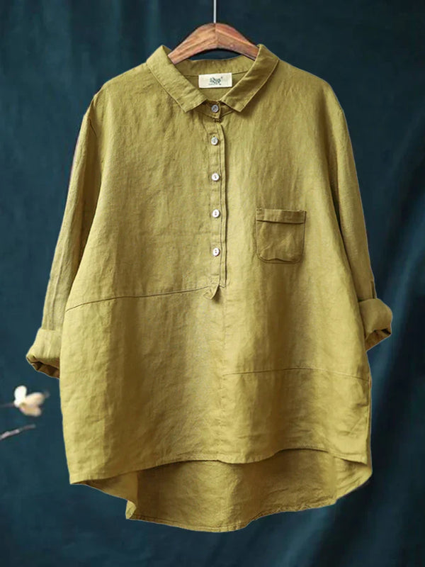 Chemise à Manches Longues en Lin pour Femmes Rhea