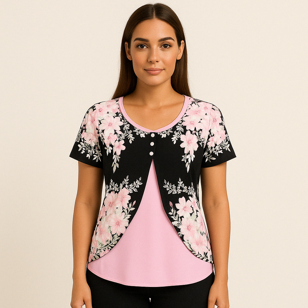 Blouse Élégante À Imprimé Floral
