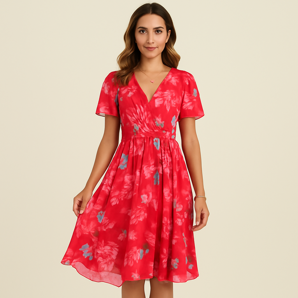 Annegret - Robe femme à décolleté en V