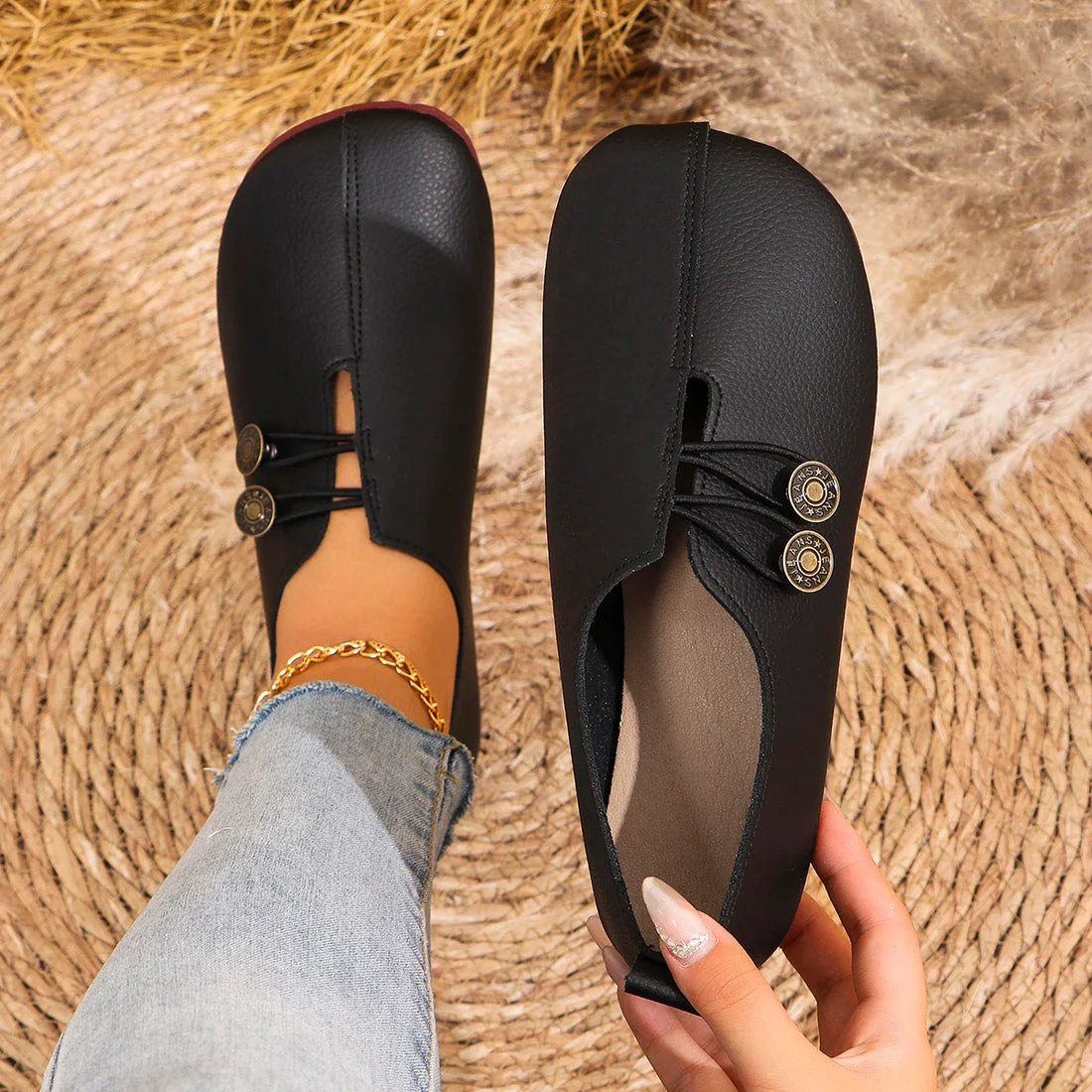 Mocassins Orthopédiques pour Femmes en Suède Douce Amelia